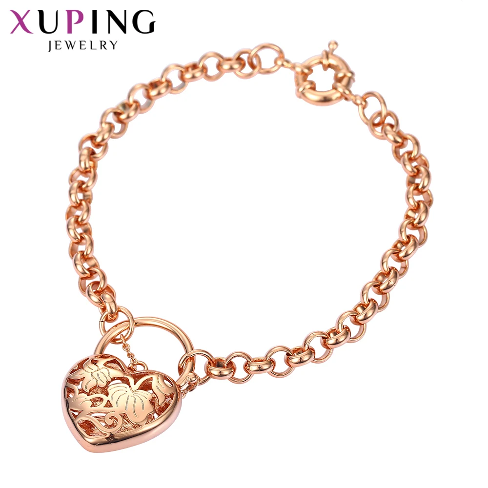 Xuping Fashion ձեռնաշղթա Նոր ժամանում էլեգանտ կանանց սրտի ձեռնաշղթեր վարդի ոսկե գույնի ցածր գինը բարձրորակ զարդեր S2-74553