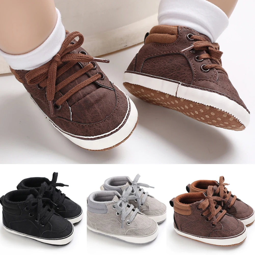 Милые хлопковые кроссовки на шнуровке для новорожденных мальчиков и девочек