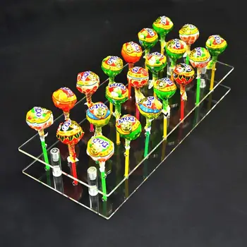 

21 Hole Acrylic Cake Pop Lollipop Clear Pink Display Stand Server Decoration Display Stand Holder Base Shelf #CW