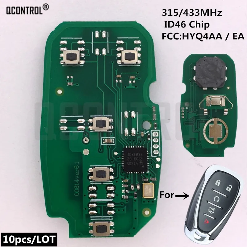 

QCONTROL Car Remote Key Fob Electronic Circuit Board for Chevrolet Camaro Equinox Cruze Malibu Spark 315/433MHz HYQ4AA HYQ4EA