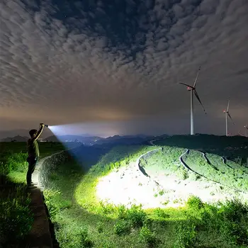 

USB Rechargeable Waterproof XHP90LED Flashlights 3 Modes Zoom Glare Flashlight Actual Lumen 5000LM Lighting Bead Life 100000H