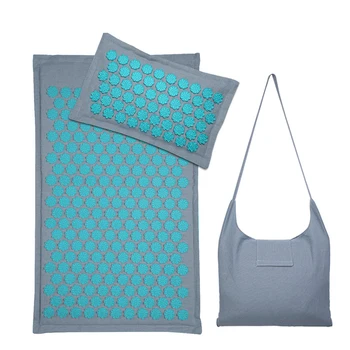

2020 New Nature Linen Coconut Palm Massage Yoga Mat Sport Pillow Mat With Bag Lotus Spike Acupressure Mat Cushion