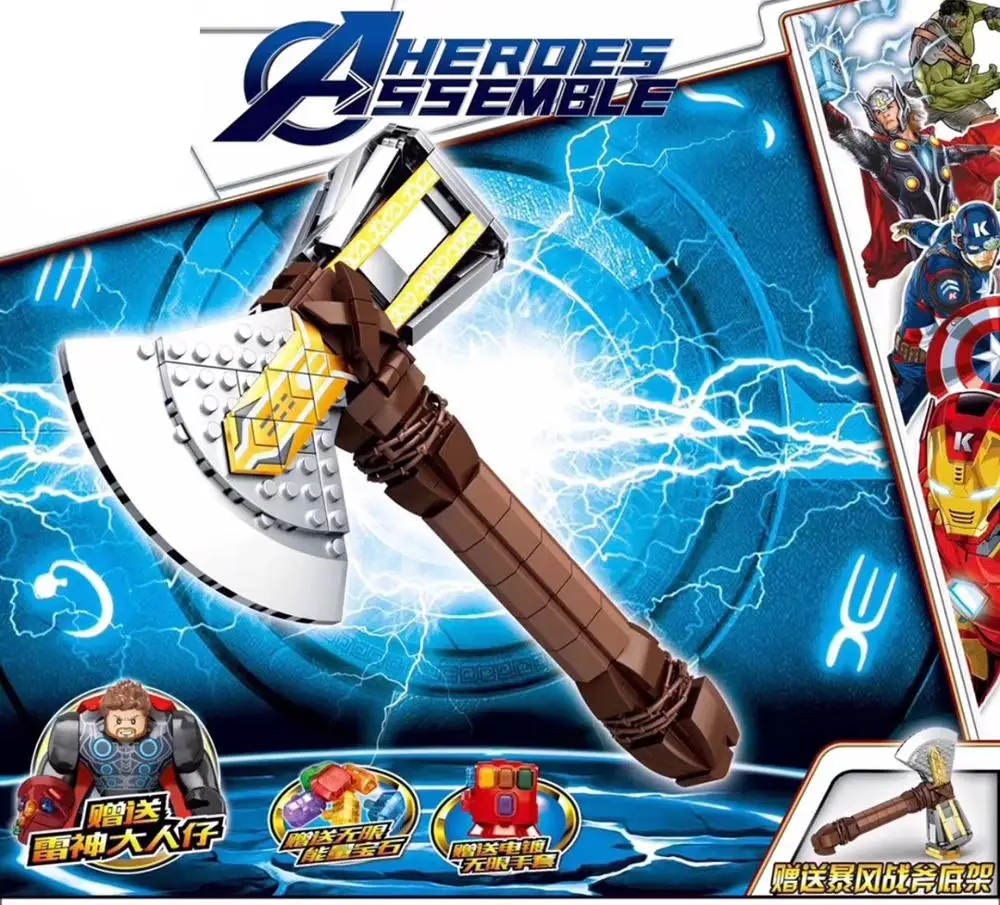 

2019 Marvel Avengers Endgame Super Heroes Captain America Thor Storm Tomahawk Figures Building Blocks Bricks Kids Toys