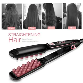 

Fluffy Hair Straightener & Volumizing Iron Digital LCD Display Fluffy Artifact Corn Perm Pliers Hair Straightening Iron
