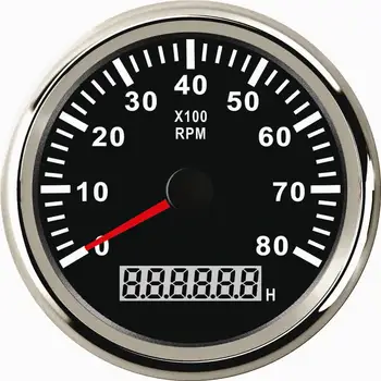 

1pc 85mm Tachometers Modification 0-8000RPM Tach Revolution Meters 9-32v LCD Display with Backlight for Car Truck Ship Black