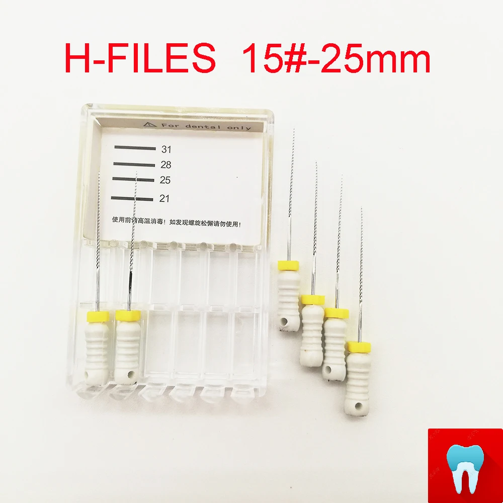 66 шт. 6#-80#25 мм стоматологические ПроТейпер файлы H стоматология Эндодонтические Инструменты Стоматологические материалы ручное использование нержавеющая сталь H файлы