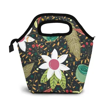

Botanic Pattern Lunch Bag Lunch/ice Bags Portable Insulated Picnic Food Box for Women Men
