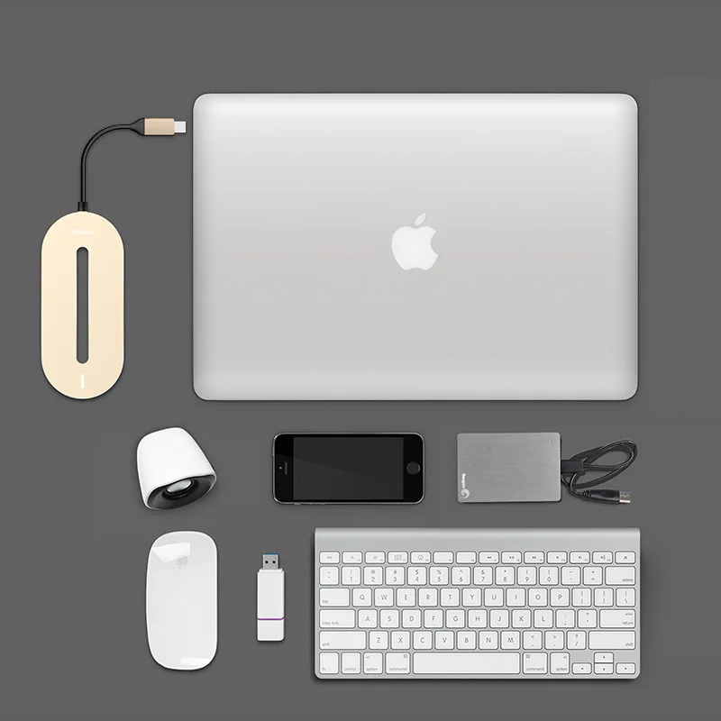 

Baseus o Hub Type-C Multi-functional Adapter Slim Desktop Laptop USB Expander New Style