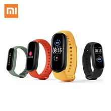 Xiaomi Miband 5 Smart Armbänder Sport 24 stunde Herz Rate Überwachung Magnetic Charging Große Farbe Bildschirm 5ATM Wasserdicht band 5