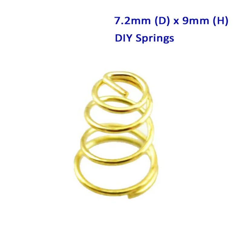6 шт./лот) 7,2x9 мм Мини DIY пружины Золотая батарейка с покрытием контактная поддержка драйвера пружинный светодиодный фонарик diy детали задняя крышка пружина