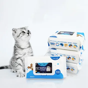 

80 Pcs/lot Pet Thickened Wipes for Cats White Safely Gently Clean Towel for Kittens