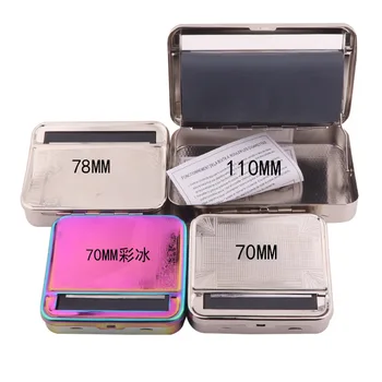 

70/78/110mm Metal Automatic Cigarette Rolling Papers Tobacco Smoking Smoke Roller Cigarette Maker with gift box
