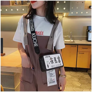 

2019 Chinese Characters Small Square Bag Fashion Personality Ladies Shoulders Bag Shoulder Messenger Bag Handbag Women Bag