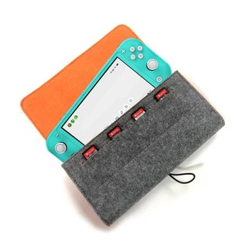 

PG-SL008 Little Grey Wolf Storage Bag with Game Card Slot Double Storage Protection Bag for Switch Lite