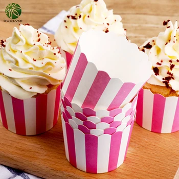 

Duolvqi 50pcs/Set Multiple Styles Cupcake Mold Holder Muffin Cases Printing Paper Cups Cake Decorating Tools Waterproof Bakeware