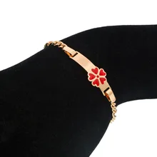 6 шт.,, золотые браслеты с красным цветком, детские ювелирные изделия, детские повязки на руку, детские подарки, браслет Bebe Pulceras Branzoletki B0929