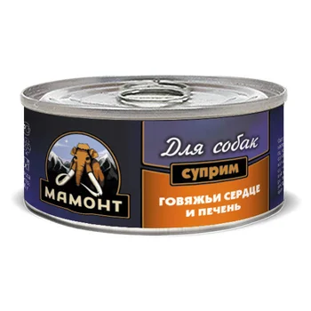 

Mammoth suprim beef heart and liver for dogs 0,1 kg * 12 PCs
