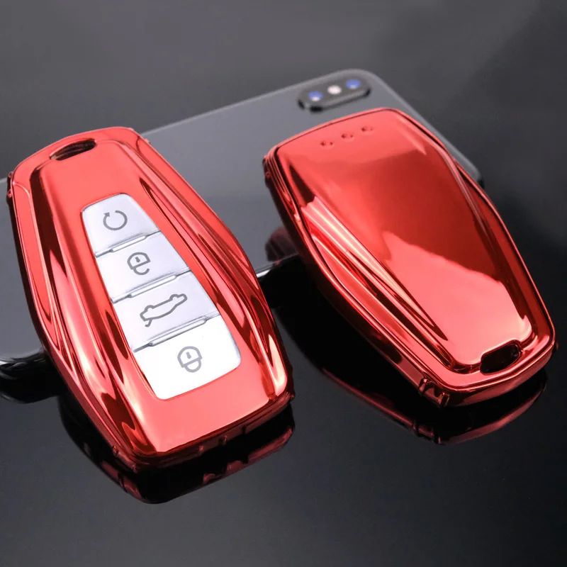 Fashion Soft TPU Car Key Case Full Cover For Geely Coolray-Atlas Boyue NL3 Emgrand X7 EX7 SUV GT GC9 Borui Accessories key case cover key case