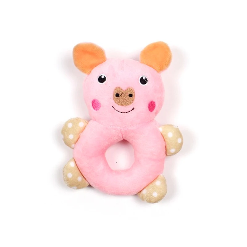 Собака игрушка с писком для домашних животных игрушки милое животное плюшевая игрушка для собак высокий звук игрушка для кота флисовые долговечность жевать игрушка для прорезывания зубов для домашних животных кролика Radish35 - Цвет: Розовый