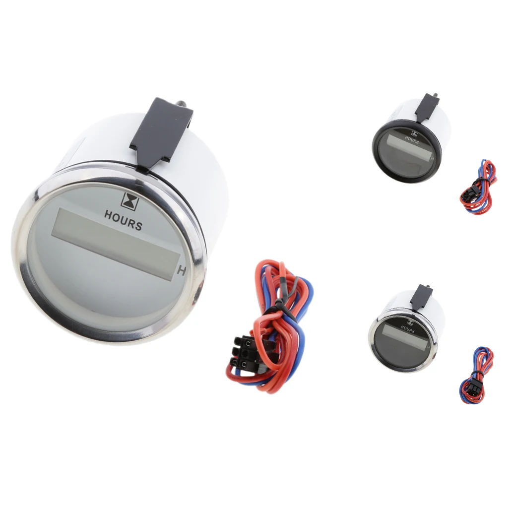 DC 12v 24v счетчик часов круглый для судовых лодок двигателя мотоцикла