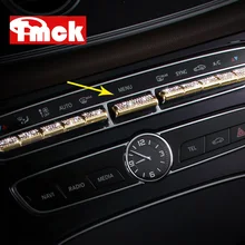 Для Mercedes Benz C E GLC класс W205 W213 X253 автомобильные аксессуары интерьер центр управления кондиционер кнопки Алмазная накладка