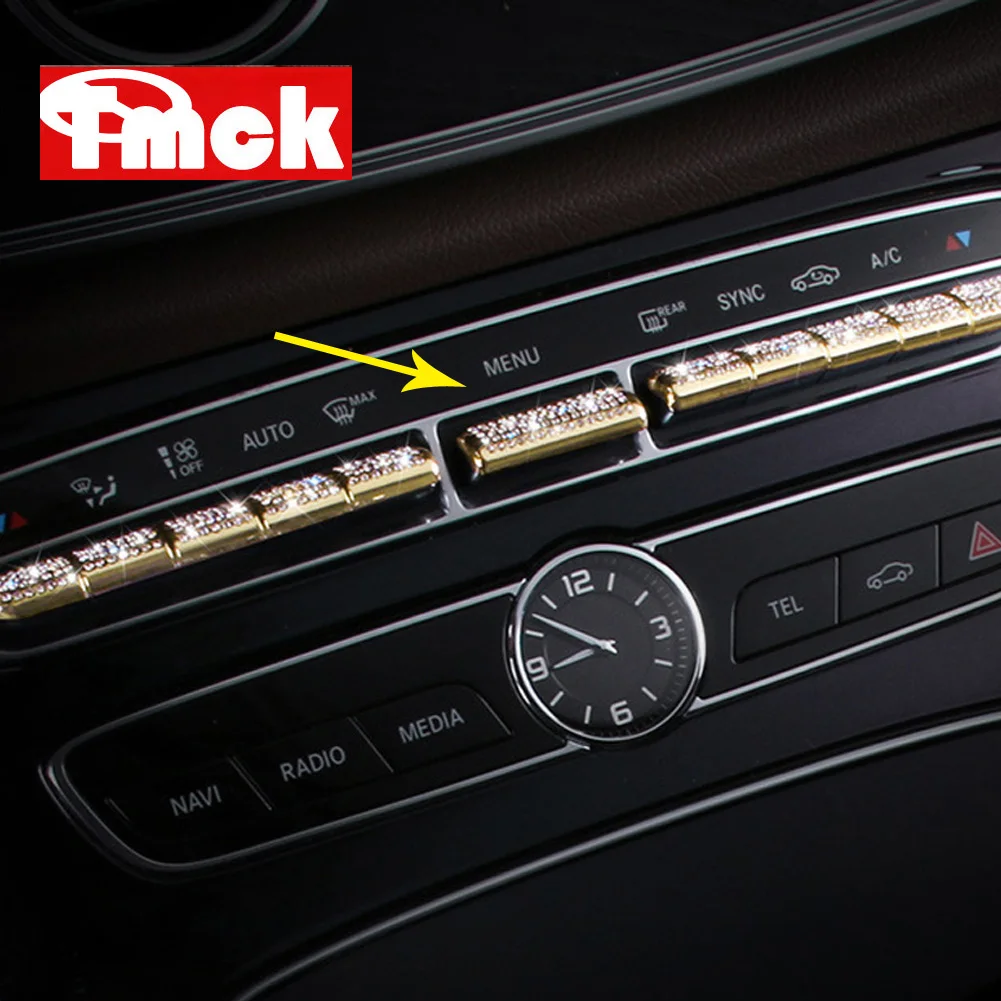 For Mercedes Benz C E GLC Class W205 W213 X253 Car Accessories Interior Center Control Air Condition Buttons Diamond Cover Trim For Mercedes Benz C E GLC Class W205 W213 X253 Car Accessories Interior Center Control Air Condition Buttons Diamond Cover Trim