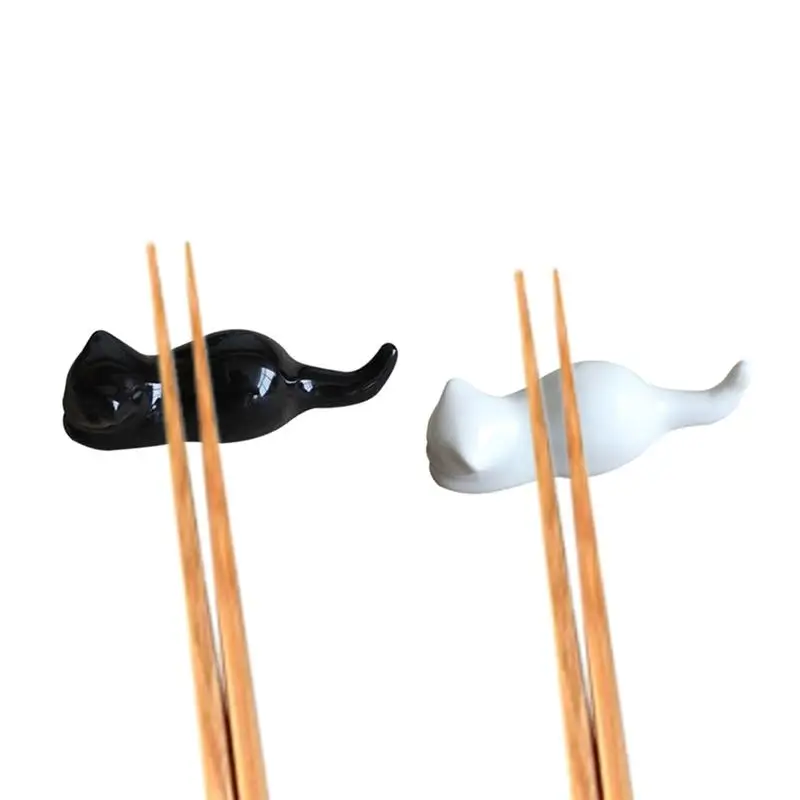 Japanese Style Ceramic Chopsticks Holder Cute Cat Design Stand Chopstick Rack Home Kitchen Art Craft | Дом и сад
