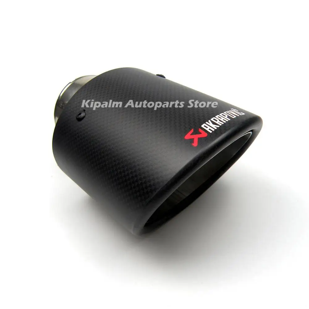 1 шт. Универсальный Овальный Наклонный Akrapovic углеродное волокно выхлопной трубы