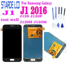 ЖК-дисплей для Samsung Galaxy J1 2016 J120 J120F J120H J120M, ЖК-дисплей с сенсорным экраном и дигитайзером в сборе с возможностью регулировки яркости и ремонта