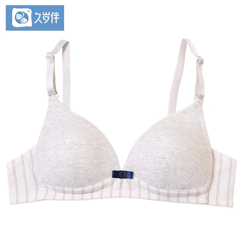 Подростковый хлопковый бюстгалтер на лямках период развития на маленьком жилете без стального кольца бюстгальтер для школьников - Цвет: Серый