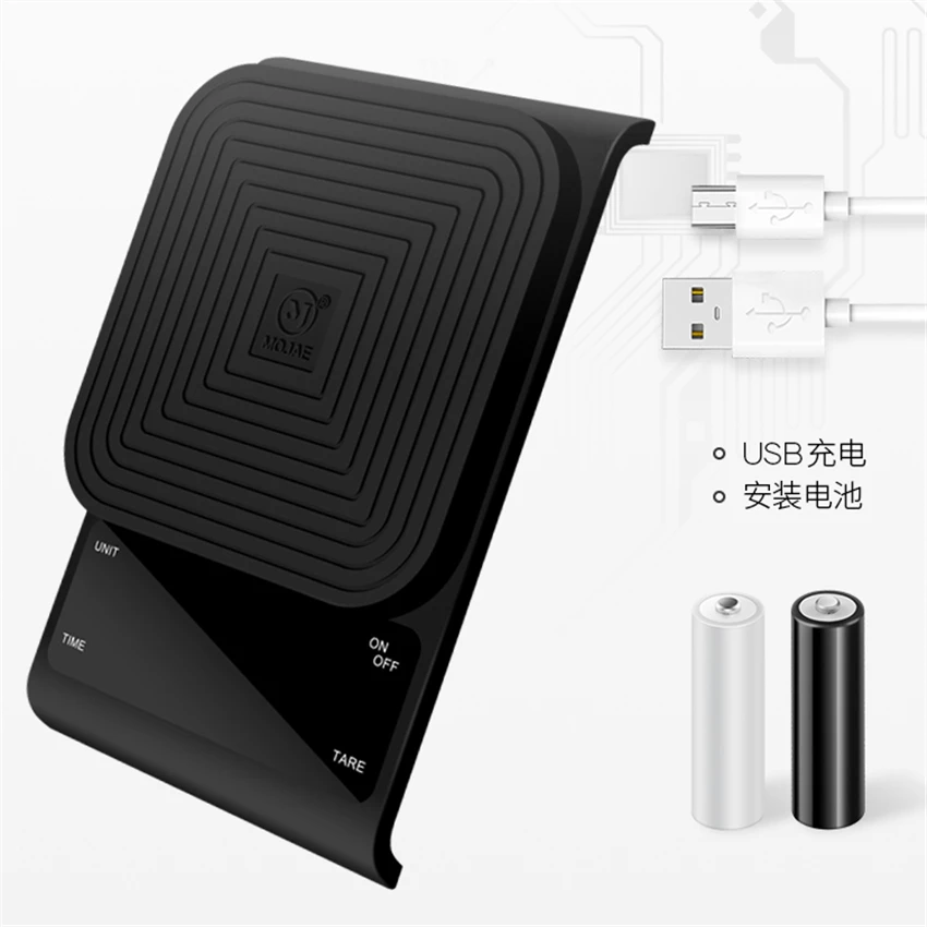  3kg / 0.1g Household Electric Scale Portable Drip Coffee Scale with Timer Electronic Weighing Bar K - 4000427370822