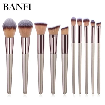 

BANFI Makeup Brushes, Eye Shadow Brushes, Beauty Tools, Champagne Gold Makeup Brushes X 10 PCS