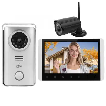 

7 Inch TFT LCD Doorbell 2.4G Wireless Video Intercom RFID Night Vision Doorphone Kit with Surveillance Camera 100-240V