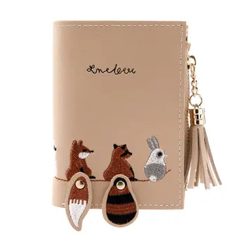 

Women Wallet lovely Short paragraph Zipper Hasp Purse Small Clutch Fashion buckle PU Female Wallets Card Holder Coin Purse