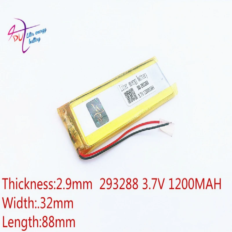 

Liter energy battery 293288 3.7V 1200mAh 303090 Lithium Polymer Li-Po li ion Rechargeable Battery For Mp3 MP4