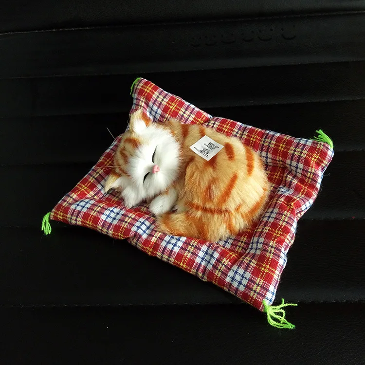 Plush Toys Lovely Simulation Doll Plush Animal Cats Sleeping Toy Real Life Plush with Sound Toy Kids Girl Birthday Gift for Kids - Цвет: orange