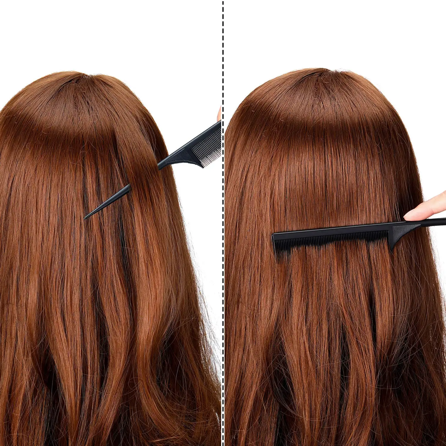 3팩 테일 빗 스타일링 빗 브러시 탄소 섬유 정전기 방지 스타일링 테일 빗 및 모든 모발 유형용 내열성 테일 빗