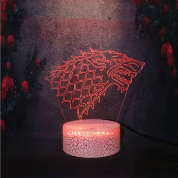 

Wolf Howling Symbol A song of Ice and Fire Game of Thrones Stereo 3D Lava Crack Lamp Child Birthday Christmas Gift Night Light