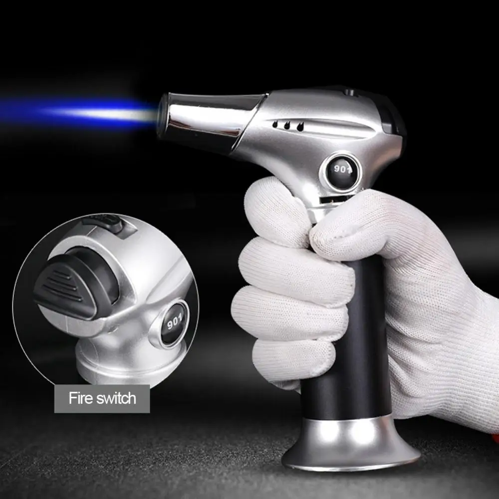 Metal Flame Lighter Blow Torch Cooking Auto Ignition Heating Welding Gas Burner Outdoor Picnic BBQ Kitchen Torch Lighter