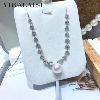 

YIKALAISI 925 Sterling Silver Jewelry Pearl Necklaces 2019 Fine Natural Pearl jewelry 11-12mm Necklaces For Women wholesale