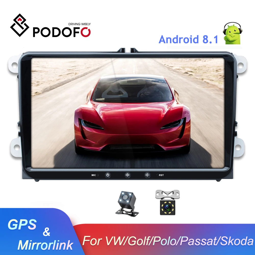 

Podofo 9'' Android 8.1 Car Multimedia player 2 din Car Radio Autoradio For VW/Golf/Polo/Tiguan/Passat/Seat/leon/Skoda/Octavia