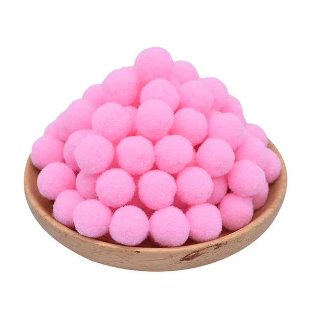 100pcs 15/20/25mm Fluffy Soft Pompom Ball DIY Handmade Kid Toy Doll Garment Sewing Material Color Pom Poms Decor Supplies Crafts B03