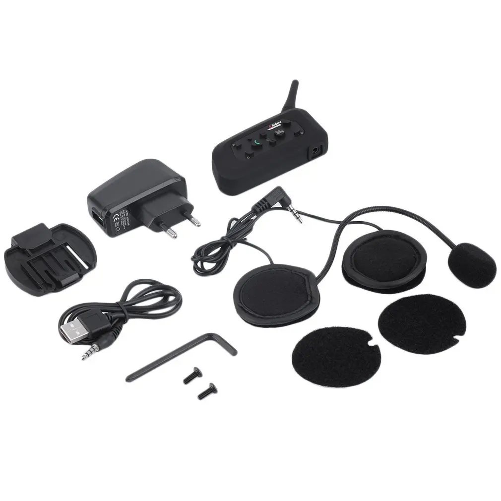 

New V6 Helmet Intercom 6 Riders 1200M Motorcycle Intercom Bluetooth Headset Waterproof Walkie Talkie Helmet BT Interphone Plug