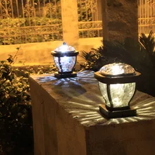 

Outdoor Solar Column Headlight LED Solar Pillar Lamp Garden Decor Lawn Light for Pathway Landscape Gate Villa Fence Yard Park