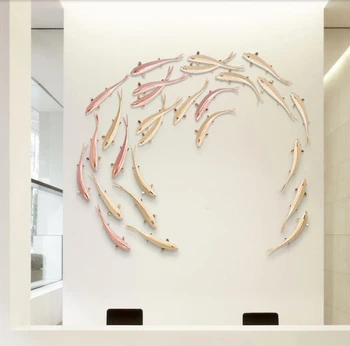 

TV background wall decoration pendant fish living room stereo wall decoration restaurant porch creative wall decoration