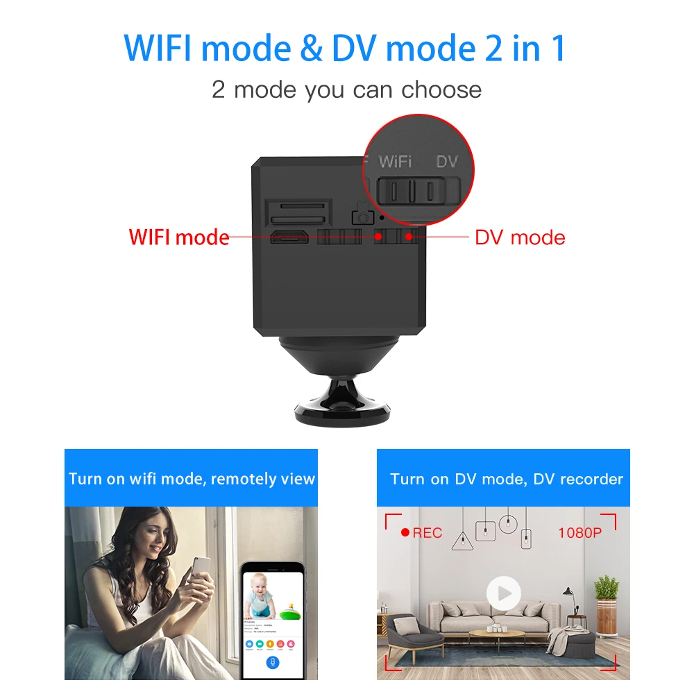 Wi Fi мини камера 1080P ночное видение Магнитная экшн беспроводная IP Удаленная