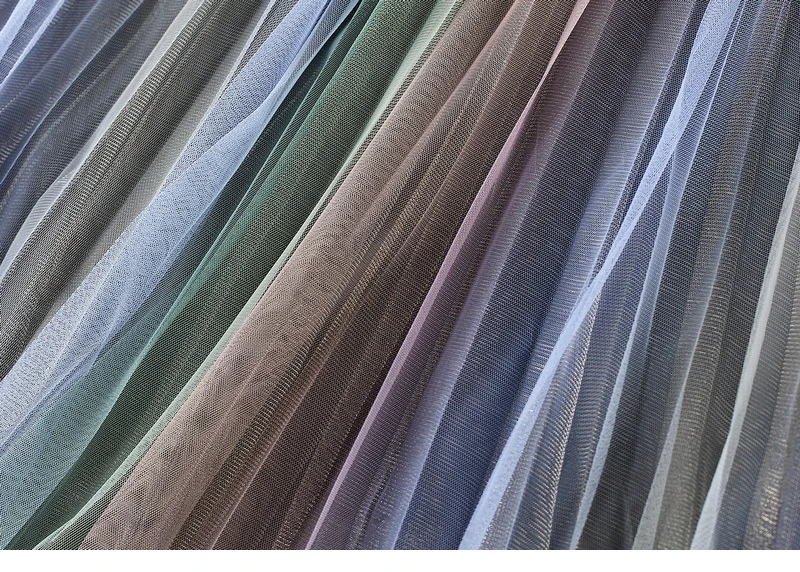 TIGENA אופנה ארוך קפלים טול חצאית נשים 2021 קיץ קוריאני שיפוע אסתטי רשת קו גבוהה מותן מקסי חצאית נקבה