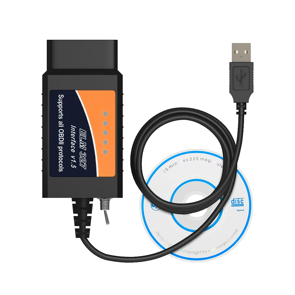 ELM327 V1.5 USB с чипом PIC18F25K80 PL2303 Драйвер IC OBDII FT232RL/CH340 чип OBD2 диагностический сканер
