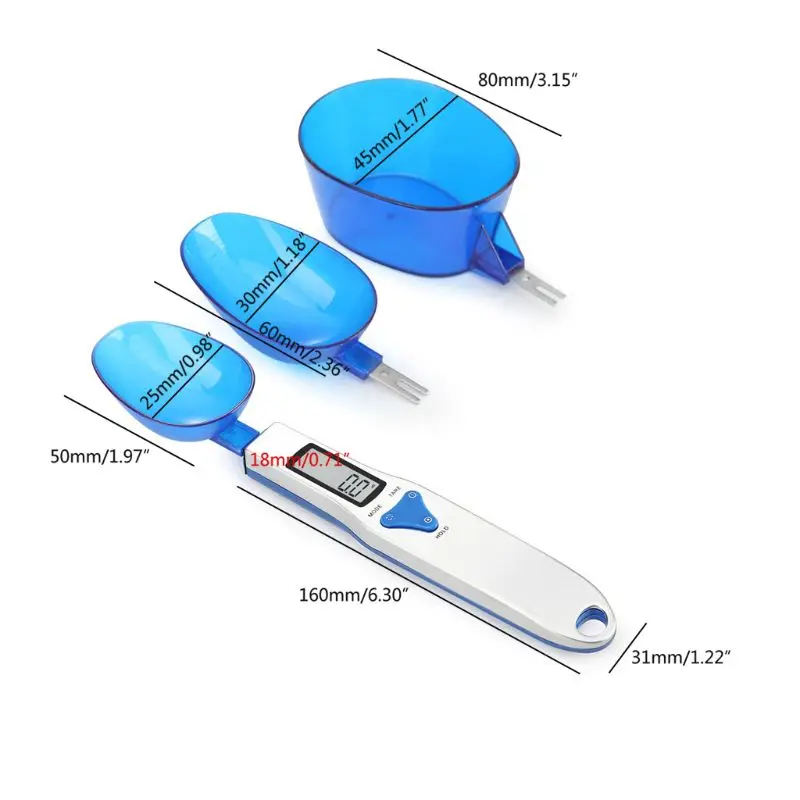 Цифровые кухонные весы-ложки, Точные Электронные измерительные ЖК-экран 500 г/0,1 г, 3 съемные головки, инструмент для выпечки пищи