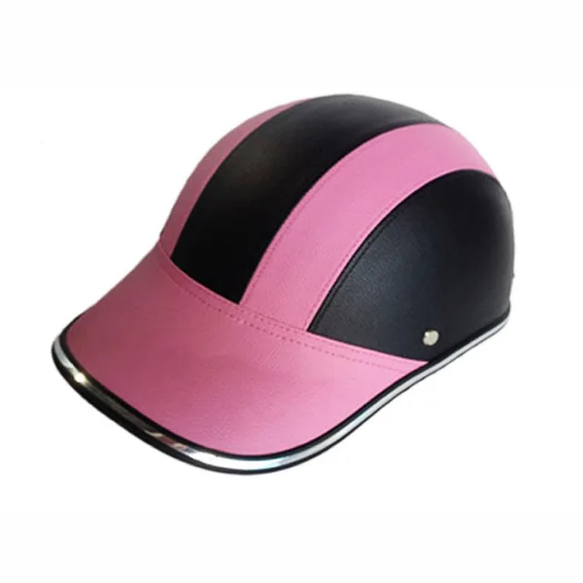 US $11.53 FREE SIZE PU Leather Motorcycle Open Half face Helmets Bike Scooter Helmet Female Moto Casco Baseba